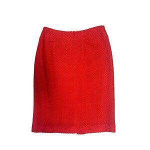 Anthropologie Moulinette Soeurs red textured Pencil Skirt Size 10